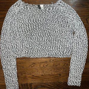 H&M Black and White Cropped Sweater
